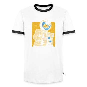 Still Waters Run Deep - Motivational inspirational - Men's Ringer Shirt - white/black - Front - AI Model Female 172 light (172cm) & AI Model Male 178 dark (178cm)