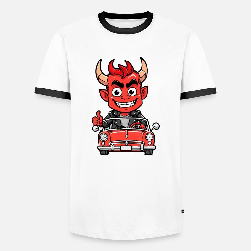 Red Devil - Men's Ringer Shirt - white/black