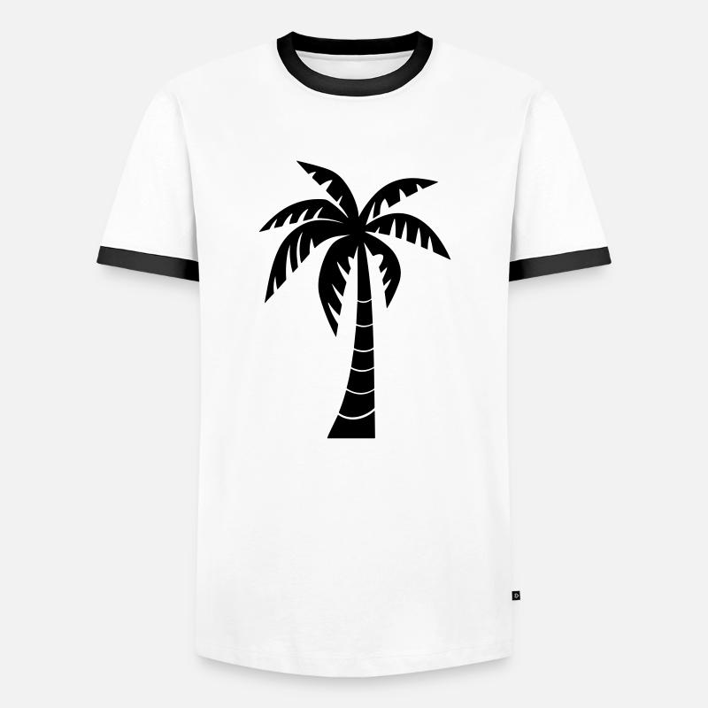 Palme - Männer Kontrast-T-Shirt - Weiß/Schwarz