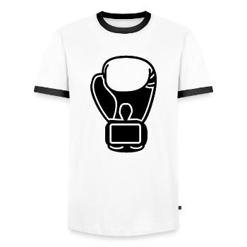 gant de boxe - T-shirt contrasté Homme - blanc/noir - Devant - AI Model Female 172 light (172cm) & AI Model Male 178 dark (178cm)