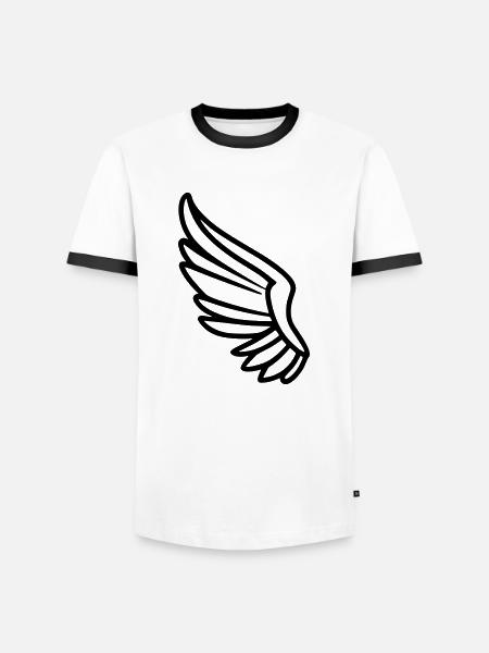 Angel Wings - Men's Ringer Shirt - white/black