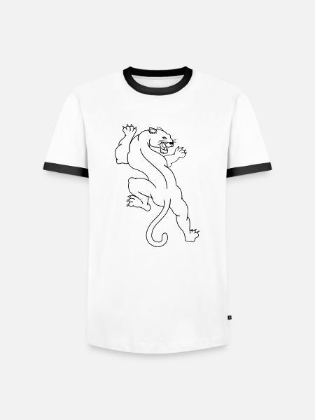panthers 01 - Men's Ringer Shirt - white/black