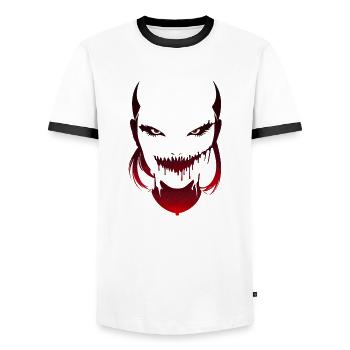 Alien - Men's Ringer Shirt - white/black - Front - AI Model Female 172 light (172cm) & AI Model Male 178 dark (178cm)