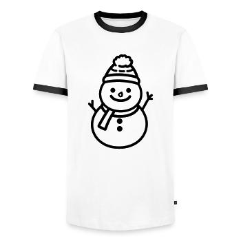 Snowman - Men's Ringer Shirt - white/black - Front - AI Model Female 172 light (172cm) & AI Model Male 178 dark (178cm)