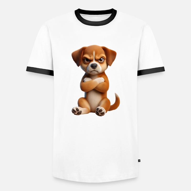Dog grim 1 - Men's Ringer Shirt - white/black