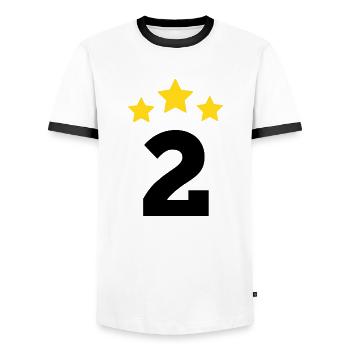 2 ans étoile - cadeau de 2 e anniversaire - T-shirt contrasté Homme - blanc/noir - Devant - AI Model Female 172 light (172cm) & AI Model Male 178 dark (178cm)