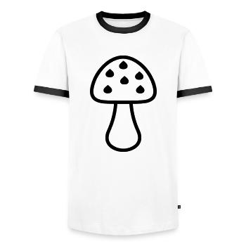 Champignon - T-shirt contrasté Homme - blanc/noir - Devant - AI Model Female 172 light (172cm) & AI Model Male 178 dark (178cm)