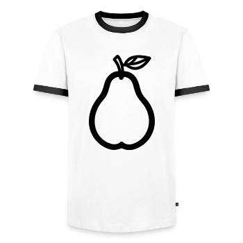 pear - Men's Ringer Shirt - white/black - Front - AI Model Female 172 light (172cm) & AI Model Male 178 dark (178cm)