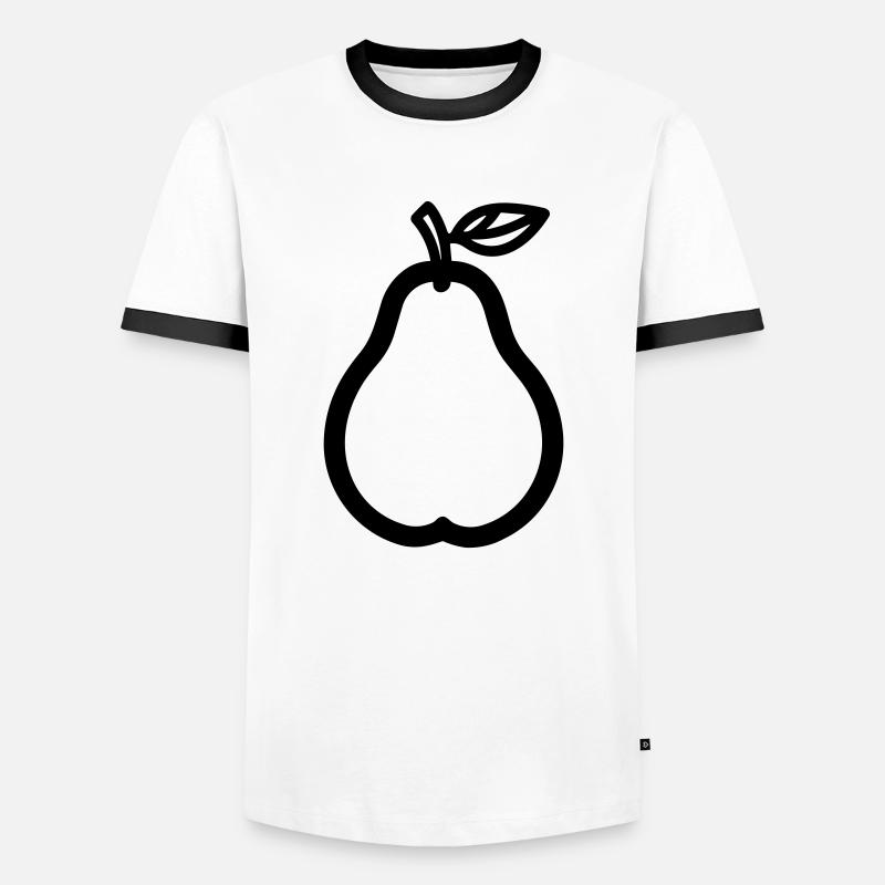 Birne - Männer Kontrast-T-Shirt - Weiß/Schwarz