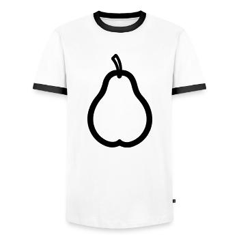 pear - Men's Ringer Shirt - white/black - Front - AI Model Female 172 light (172cm) & AI Model Male 178 dark (178cm)