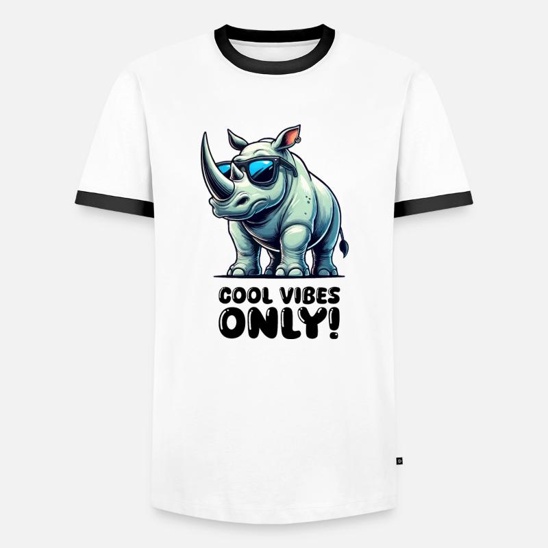 nashorn comic - Männer Kontrast-T-Shirt - Weiß/Schwarz