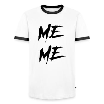 ich mich - Männer Kontrast-T-Shirt - Weiß/Schwarz - Vorne - AI Model Female 172 light (172cm) & AI Model Male 178 dark (178cm)