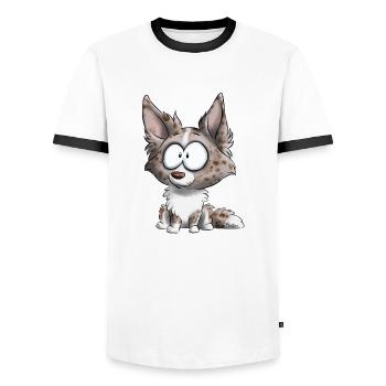 I'm Border Collie - Merle Red - Men's Ringer Shirt - white/black - Front - AI Model Female 172 light (172cm) & AI Model Male 178 dark (178cm)