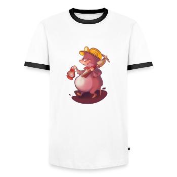 Mole underground - Men's Ringer Shirt - white/black - Front - AI Model Female 172 light (172cm) & AI Model Male 178 dark (178cm)