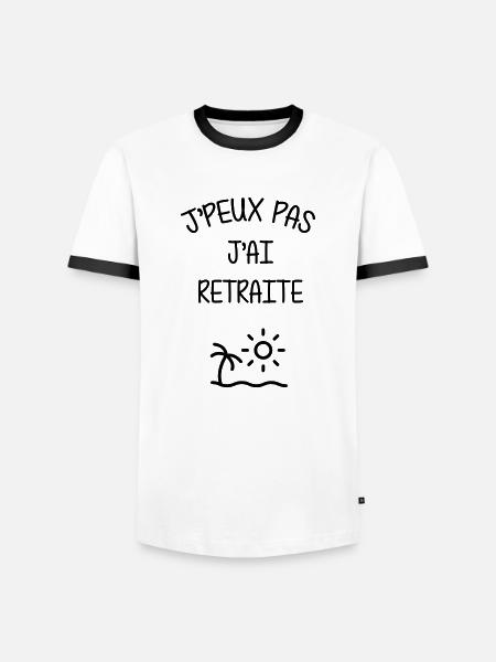pensionering / gepensioneerde / pensioen / boarder - Mannen contrastshirt - wit/zwart