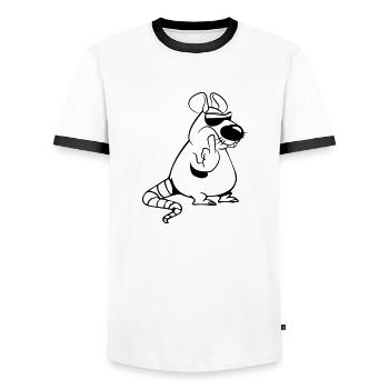 ratte stinkefinger witzig böse cool sonnenbrille - Männer Kontrast-T-Shirt - Weiß/Schwarz - Vorne - AI Model Female 172 light (172cm) & AI Model Male 178 dark (178cm)