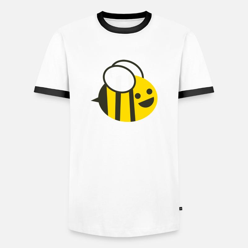 bee - Men's Ringer Shirt - white/black