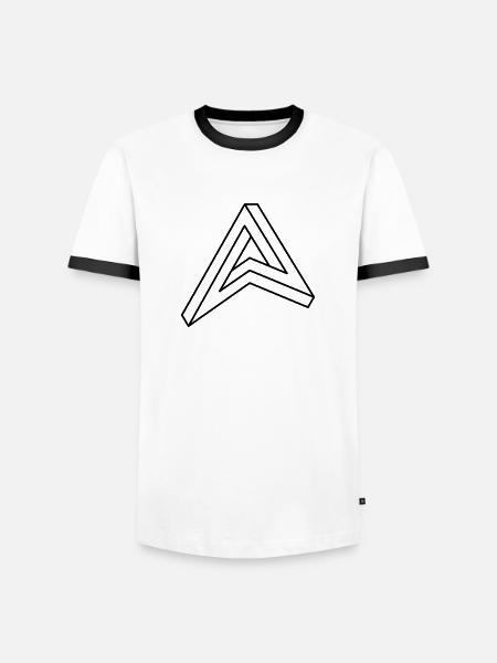 impossible chiffre Hipster géométrie triangle Escher - T-shirt contrasté Homme - blanc/noir