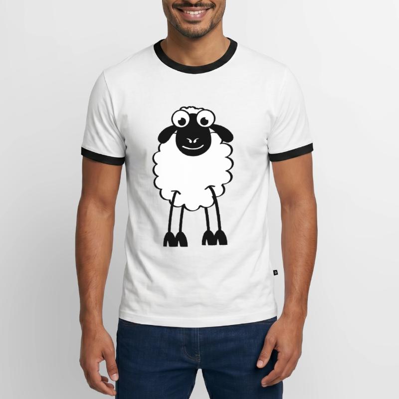 Schafe, weiße oder schwarze Schafe. Träumen oder schlafen Männer Kontrast-T-Shirt