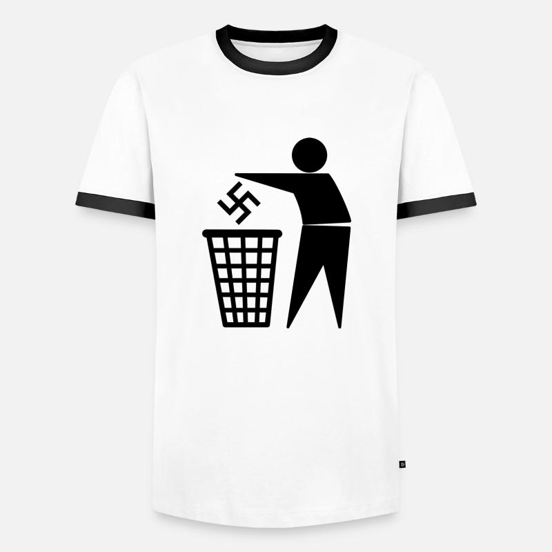 Antifa - Männer Kontrast-T-Shirt - Weiß/Schwarz