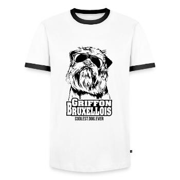 GRIFFON BRUXELLOIS coolest dog ever dog saying - Men's Ringer Shirt - white/black - Front - AI Model Female 172 light (172cm) & AI Model Male 178 dark (178cm)