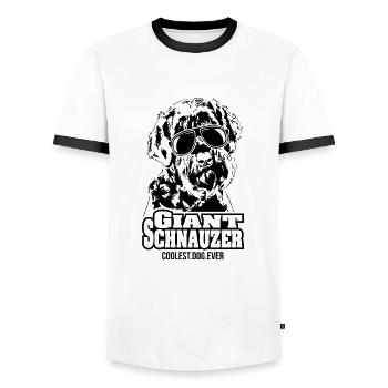 GIANT SCHNAUZER coolest dog ever Dog saying dogs - Men's Ringer Shirt - white/black - Front - AI Model Female 172 light (172cm) & AI Model Male 178 dark (178cm)