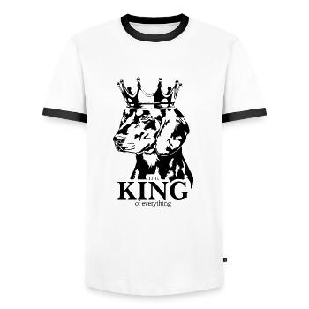 Slovensky Kopov King of everything Dogs Wilsigns - Men's Ringer Shirt - white/black - Front - AI Model Female 172 light (172cm) & AI Model Male 178 dark (178cm)