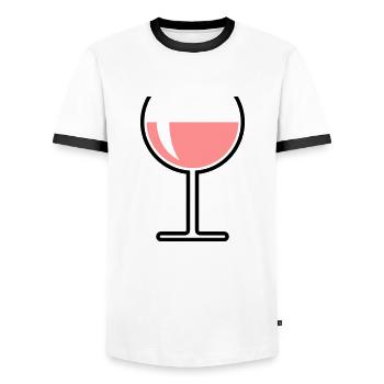 XRose Stiel Fuss - Männer Kontrast-T-Shirt - Weiß/Schwarz - Vorne - AI Model Female 172 light (172cm) & AI Model Male 178 dark (178cm)