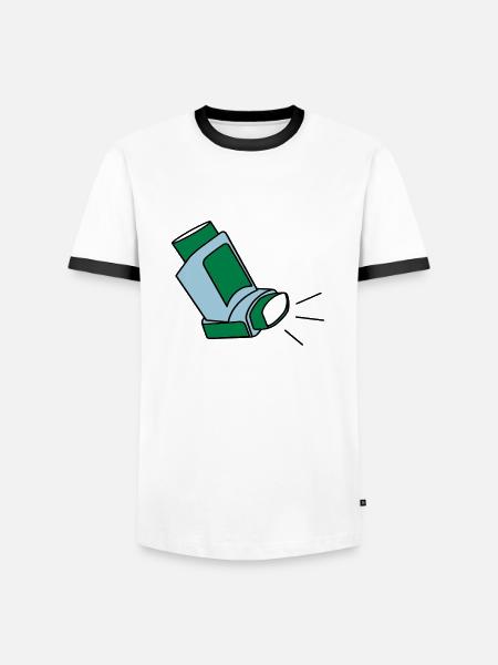 Asthmaspray - Männer Kontrast-T-Shirt - Weiß/Schwarz