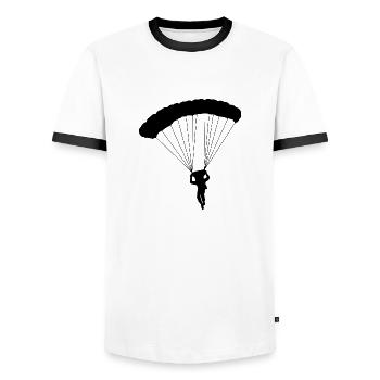 Parachutist - Men's Ringer Shirt - white/black - Front - AI Model Female 172 light (172cm) & AI Model Male 178 dark (178cm)