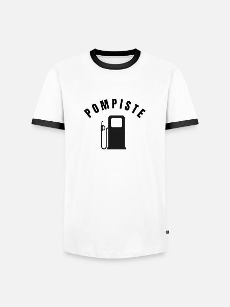 Collection Pompiste - Profession - T-shirt contrasté Homme - blanc/noir