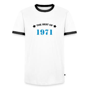 The best of 1971 - T-shirt contrasté Homme - blanc/noir - Devant - AI Model Female 172 light (172cm) & AI Model Male 178 dark (178cm)