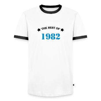 The best of 1982 - T-shirt contrasté Homme - blanc/noir - Devant - AI Model Female 172 light (172cm) & AI Model Male 178 dark (178cm)