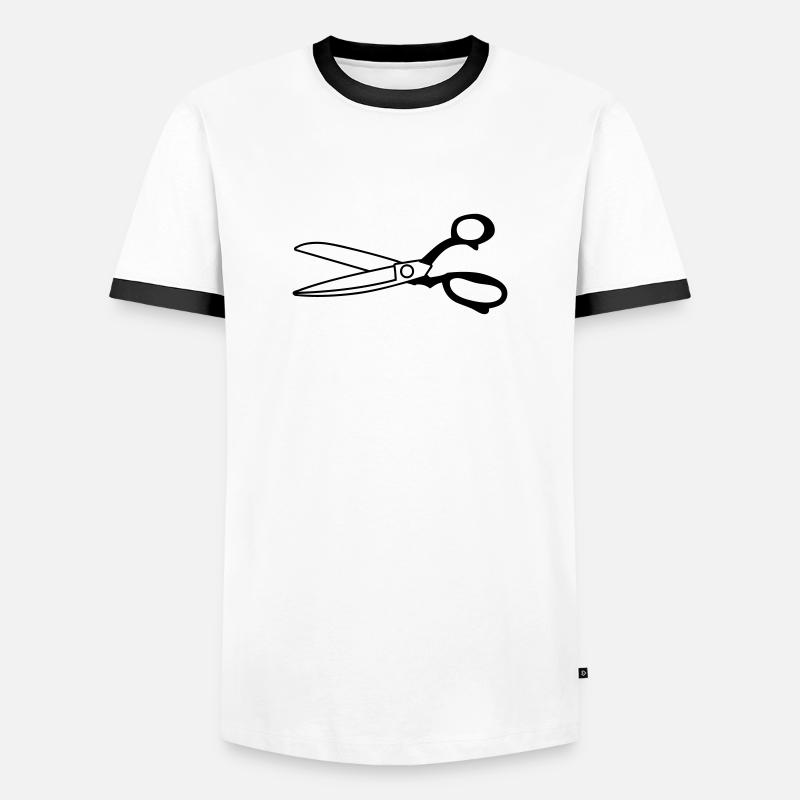 scissors - Men's Ringer Shirt - white/black
