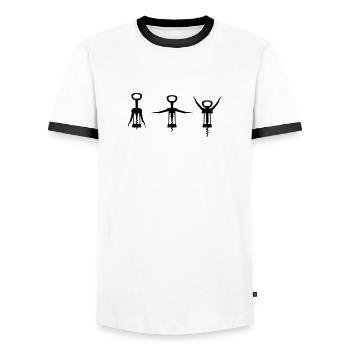 Ich bin Bodybuilder (Ohne Text) - Männer Kontrast-T-Shirt - Weiß/Schwarz - Vorne - AI Model Female 172 light (172cm) & AI Model Male 178 dark (178cm)