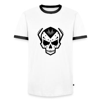 Schädel Punk Kunst - Männer Kontrast-T-Shirt - Weiß/Schwarz - Vorne - AI Model Female 172 light (172cm) & AI Model Male 178 dark (178cm)