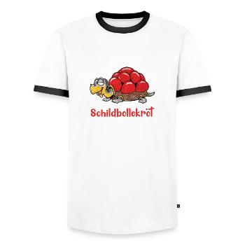 Schwarzwald Schildkröte "Schildbollekröt" Hilde - Männer Kontrast-T-Shirt - Weiß/Schwarz - Vorne - AI Model Female 172 light (172cm) & AI Model Male 178 dark (178cm)