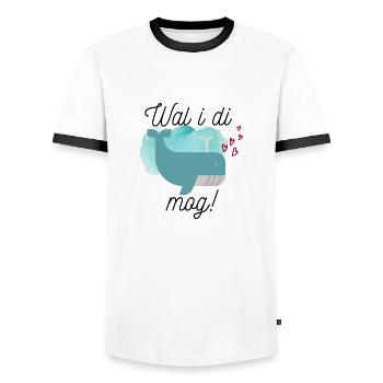 wal - Männer Kontrast-T-Shirt - Weiß/Schwarz - Vorne - AI Model Female 172 light (172cm) & AI Model Male 178 dark (178cm)