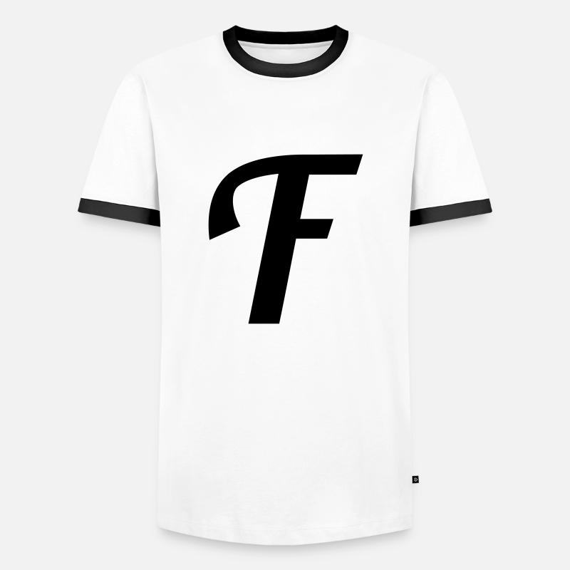 F - Männer Kontrast-T-Shirt - Weiß/Schwarz