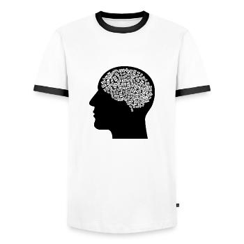 Sex im Kopf Geschenkidee - Männer Kontrast-T-Shirt - Weiß/Schwarz - Vorne - AI Model Female 172 light (172cm) & AI Model Male 178 dark (178cm)