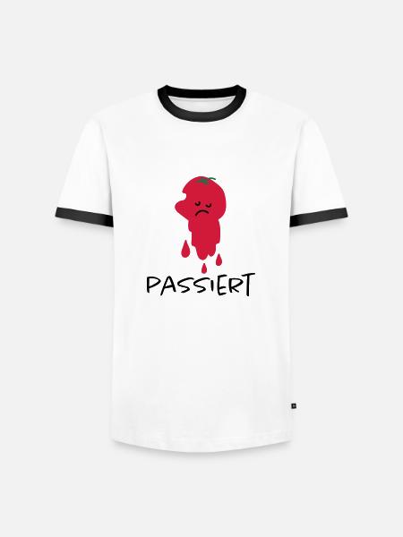Passierte Tomate - Männer Kontrast-T-Shirt - Weiß/Schwarz