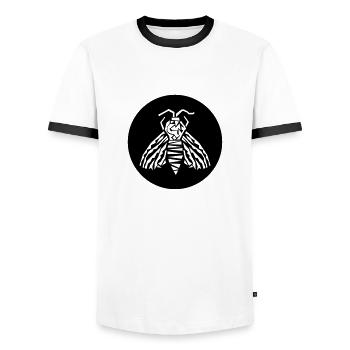 Motte - Männer Kontrast-T-Shirt - Weiß/Schwarz - Vorne - AI Model Female 172 light (172cm) & AI Model Male 178 dark (178cm)