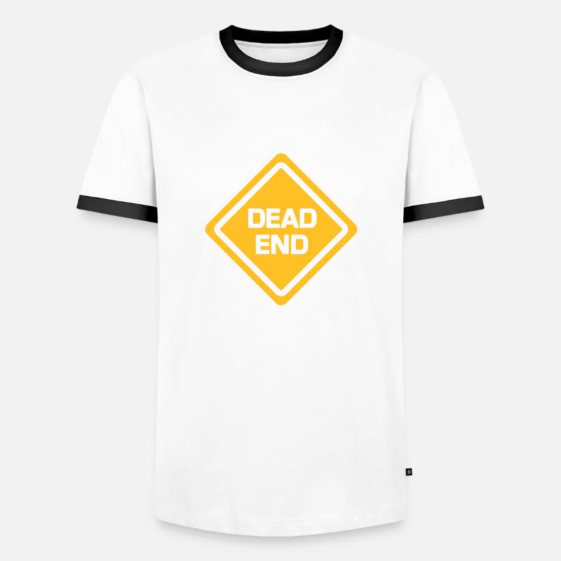 sign dead end - Men's Ringer Shirt - white/black