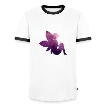 fée - T-shirt contrasté Homme - blanc/noir - Devant - AI Model Female 172 light (172cm) & AI Model Male 178 dark (178cm)