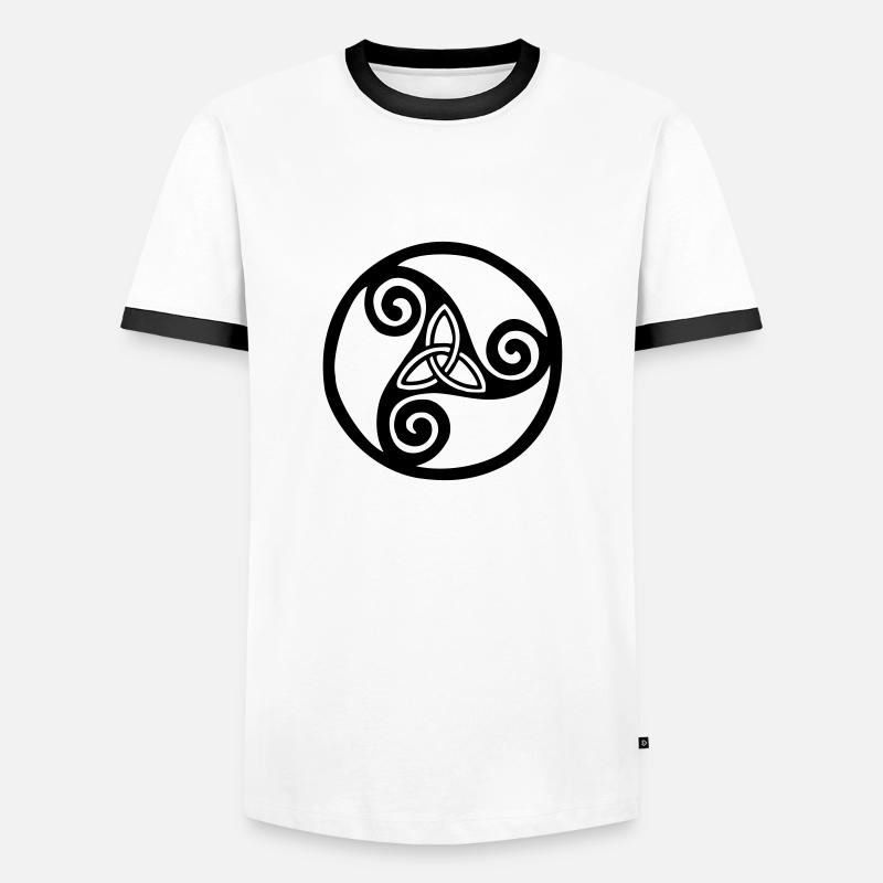 Trisquel - Männer Kontrast-T-Shirt - Weiß/Schwarz
