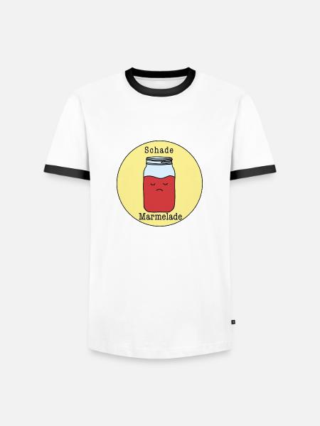 Schade Marmelade - Männer Kontrast-T-Shirt - Weiß/Schwarz