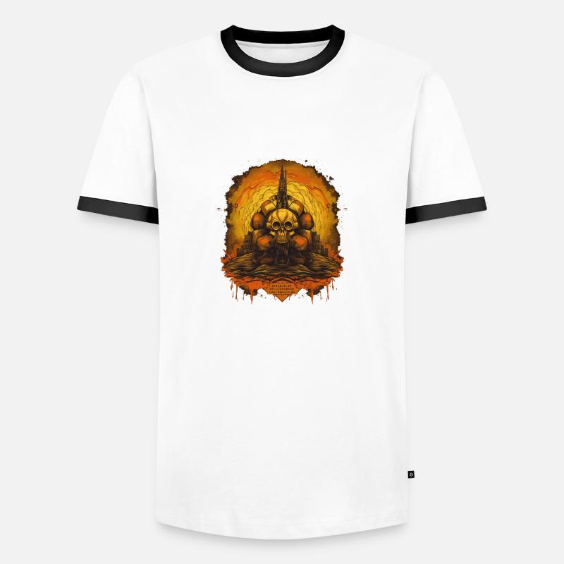 Chernobyl atom 8 - Men's Ringer Shirt - white/black