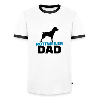 Rottweiler - Männer Kontrast-T-Shirt - Weiß/Schwarz - Vorne - AI Model Female 172 light (172cm) & AI Model Male 178 dark (178cm)