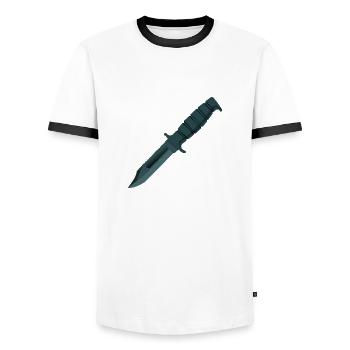couteau - T-shirt contrasté Homme - blanc/noir - Devant - AI Model Female 172 light (172cm) & AI Model Male 178 dark (178cm)