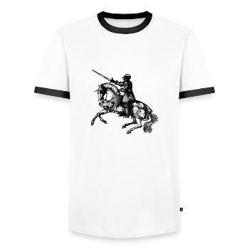 Knight - Men's Ringer Shirt - white/black - Front - AI Model Female 172 light (172cm) & AI Model Male 178 dark (178cm)